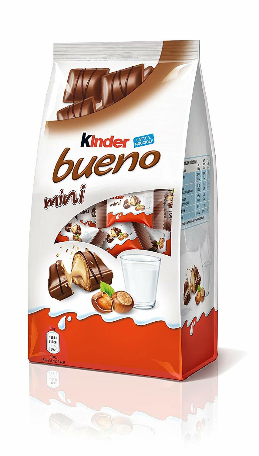 Kinder Bueno Mini 108g Bag Milk Chocolate and Hazelnut Flavored Mini Bars