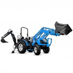 LS Tractor MT3.60 MEC 4x4 - 57 HP + LS LL4104 front loader + LW-7 4FARMER excavator