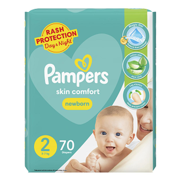 Pampers Diapers Newborn | Size 2 | 70 Pcs